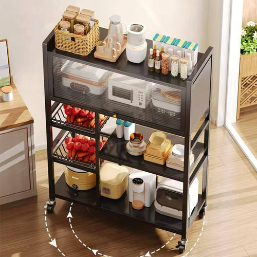 Estante organizador de cocina metálico con ruedas