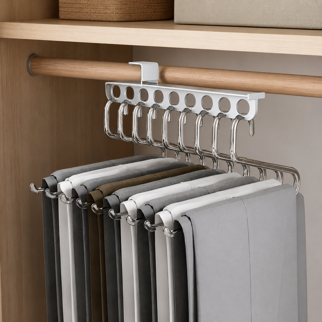 Percha Organizadora para Pantalones — Ahorra Espacio y Ordena tu Clóset